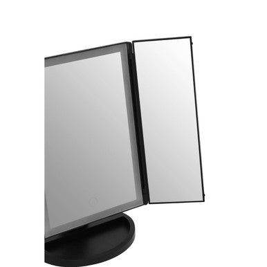 Cassini Tri Fold Black Led Table Mirror