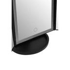 Cassini Tri Fold Black Led Table Mirror