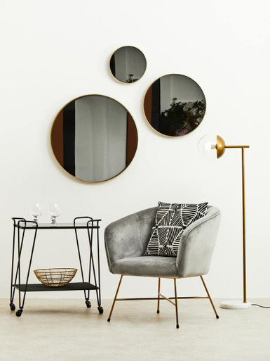 Cindy Medium Gold Finish Wall Mirror