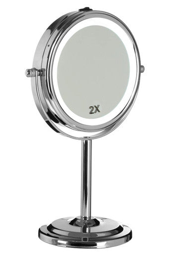 Cassini Chrome Finish Led Table Mirror