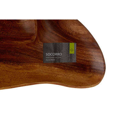Kora Acacia Two Section Bean Shaped Dish