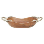 Vine Acacia Wood Large Oval Bowl