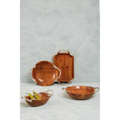 Vine Acacia Wood Serving Bowl