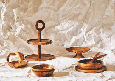 Rosi Large Round Sheesham Wood Tapered Salad Bowl