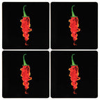 Set Of Four Flaming Chilli Placemats