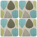 Green Leaves Set Of Four Coasters