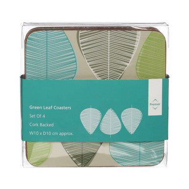 Green Leaves Set Of Four Coasters
