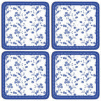 Blue Rose Set Of Four Coasters