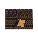 Geome Set Of 4 Leather Effect Black And Gold Prism Placemats