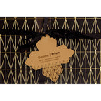 Geome Set Of 4 Leather Effect Black And Gold Prism Placemats