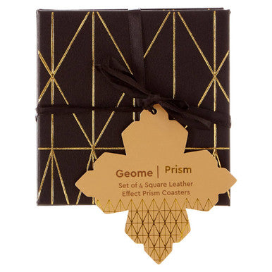 Geome Set Of 4 Prism Black And Gold Coasters