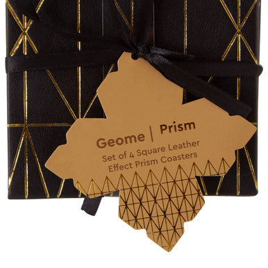 Geome Set Of 4 Prism Black And Gold Coasters