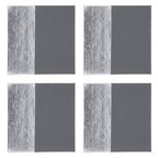 Geome Set Of 4 Leather Effect Grey And Silver Coasters