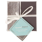 Geome Set Of 4 Leather Effect Grey And Silver Coasters