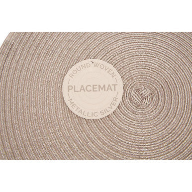 Alice Round Silver Thread Woven Placemat