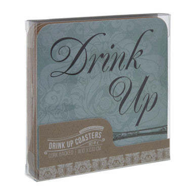 Set Of Four Drink Up Cork Coaster