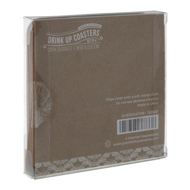 Set Of Four Drink Up Cork Coaster