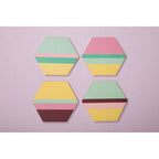 Mimo Set Of 4 Miami Striped Gold Foil Coasters
