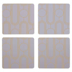 Frosted Deco Set Of 4  Lilac Coasters