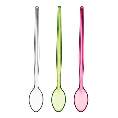 Summer Set Of Six Clear Plastic Sundae Spoons