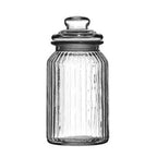 Ribbed Glass Storage Jar  1300Ml