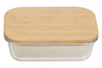 Freska 640Ml Glass Container With Bamboo Lid