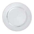Dia Silver Charger Plate With Dotted Rim