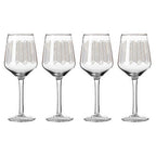 Set Of Four Jazz Wine Glasses