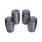 Dayla Set Of Four Grey Ribbed Glass Tumblers