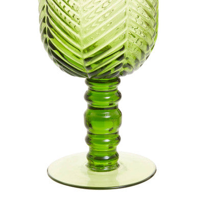 Fleur Set Of Four Green Wine Glasses