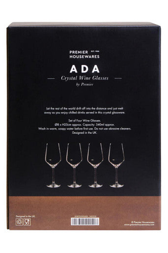 Ada Set Of 4 Crystal Wine Glasses