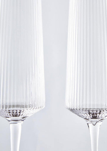 Eldon Set Of Four Ribbed Champagne Glasses