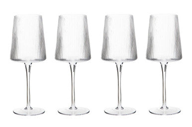 Eldon Set Of Four Ribbed Wine Glasses