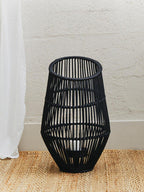 Mataram Large Black Natural Rattan Lantern