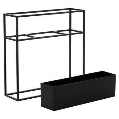 Asher Floor Standing Black Plant Box.