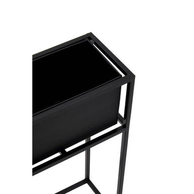 Asher Floor Standing Black Plant Box.
