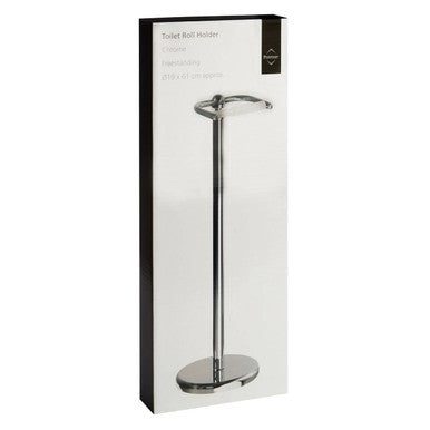 Chrome Bathroom Set Floor Standing Toilet Roll Holder