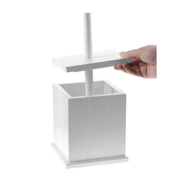 Portland White Wooden Toilet Brush Holder