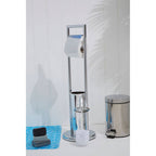 Linnea Chrome Bathroom Set Toilet Brush And Roll Large Holder