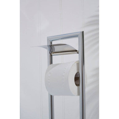 Linnea Chrome Bathroom Set Toilet Brush And Roll Large Holder