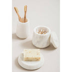 Abaska Off White Marble Cotton Jar