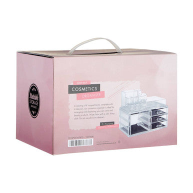 8 Compartments Clear Cosmetics Organiser With 4 Drawers