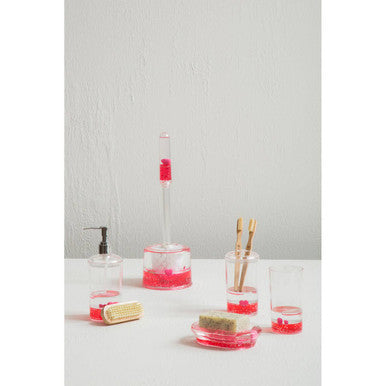 Floating Acrylic Hearts Toilet Brush Holder