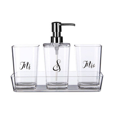 Set Of Four Mr And Mrs Bath Set.