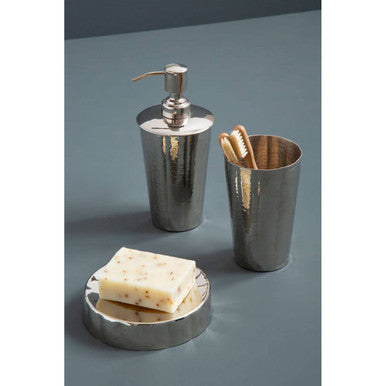 Hammered Bathroom Nickel Finish Soap Dish