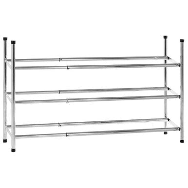 Three Tiers Chrome Shoe Rack - Luxe Home Essentials