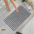 2 Piece Amalfi Super Soft Absorbent Bath Mat Set Jumbo Plush Cotton Pedestal Bath Rug with Modern Design for Bathroom OLIVIA ROCCO