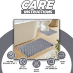 2 Piece Ribbed Bath Mat Set in Charcoal Extra Soft Non Slip Super Absorbent Bathroom & Toilet Mats Easy Care Rug by OLIVIA ROCCO