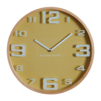 Vitus Yellow Wood Large Numbers Wall Clock