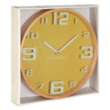 Vitus Yellow Wood Large Numbers Wall Clock